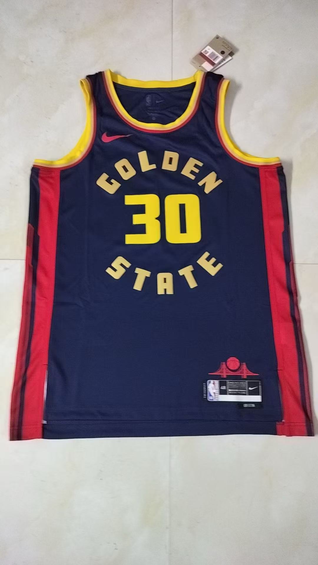 Men Golden State Warriors 30 Curry Blue Nike NBA 2024 25 Season Jerseys
